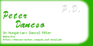 peter dancso business card